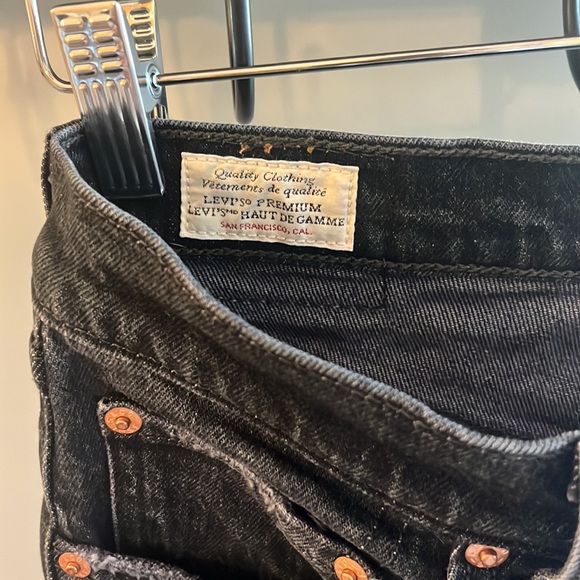 Black Ribcage Straight Levi Jeans - Picture 4 of 6